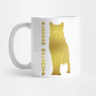 Alaskan Malamute, Gold Mug